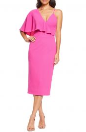 Dress the Population Beth Asymmetrical Ruffle Sleeve Dress   Nordstrom at Nordstrom